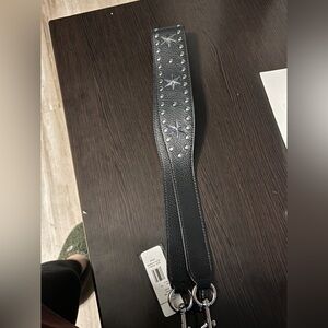 Marc Jacobs Black Leather bag strap Silver Studs